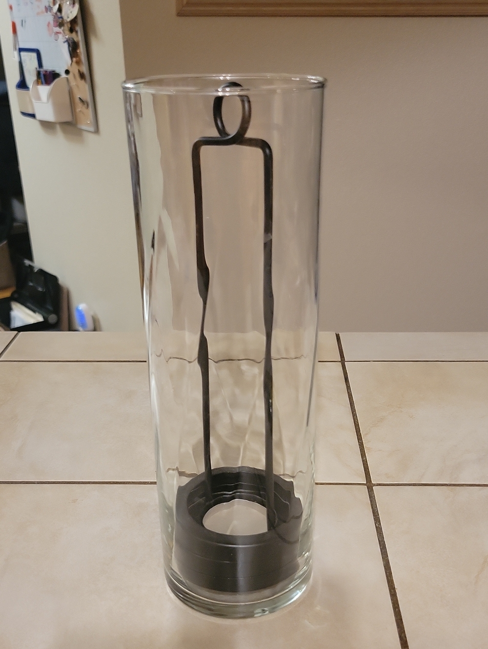Hurricane Lamp Glass Vase With Floating Candle Holder